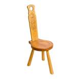 Spinning Chair with 'Wood Spirit' carving