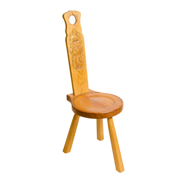 Spinning Chair with 'Wood Spirit' carving