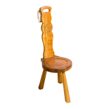 Small Spinning Chair with Carved Motif